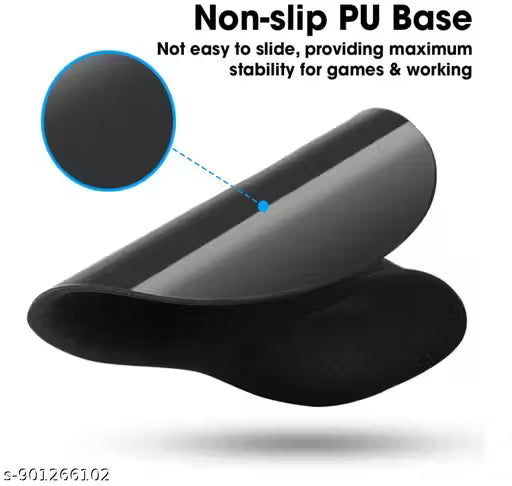 Stealth Black XL Mouse Pad with Wrist Rest – Gaming & Office Use